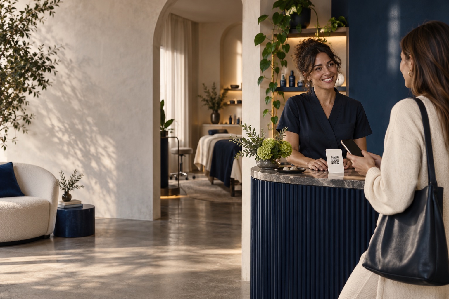 Una cliente si collega al profilo della propria professionista
